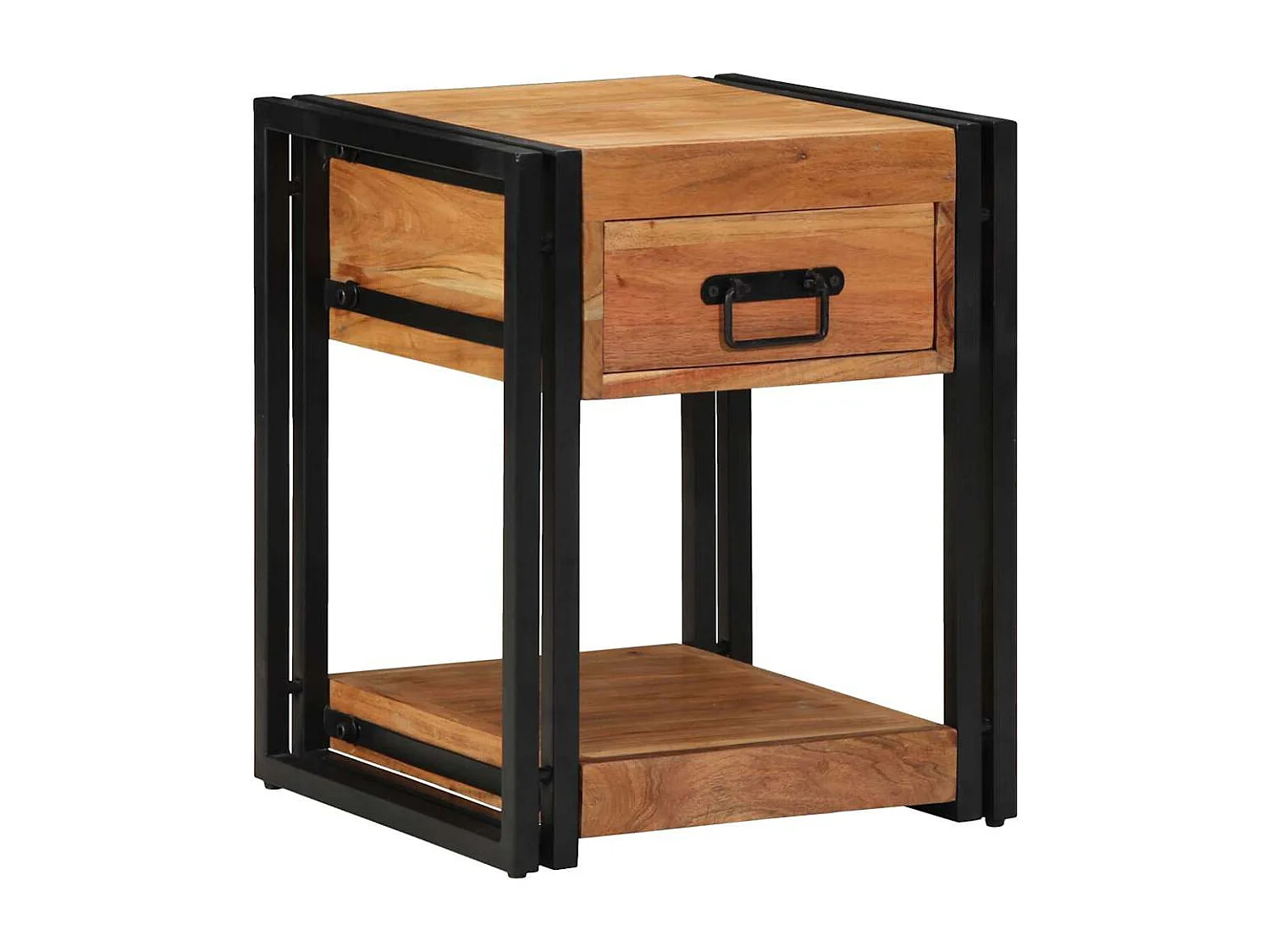 Table de Nuit 40x40x50 cm en Bois d'Acacia Massif