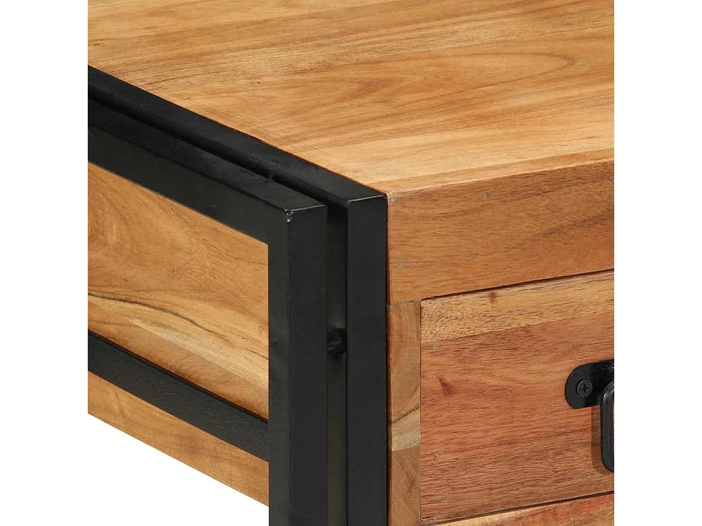 Table de Nuit 40x40x50 cm en Bois d'Acacia Massif