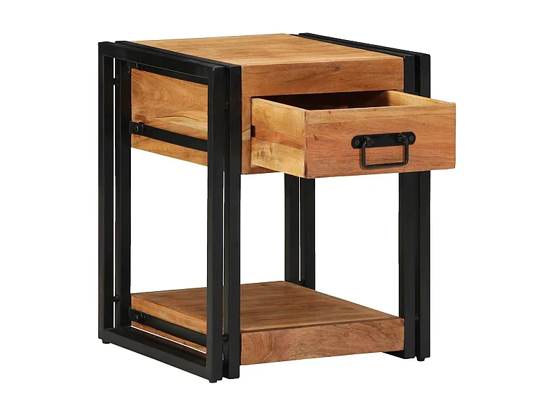 Table de Nuit 40x40x50 cm en Bois d'Acacia Massif