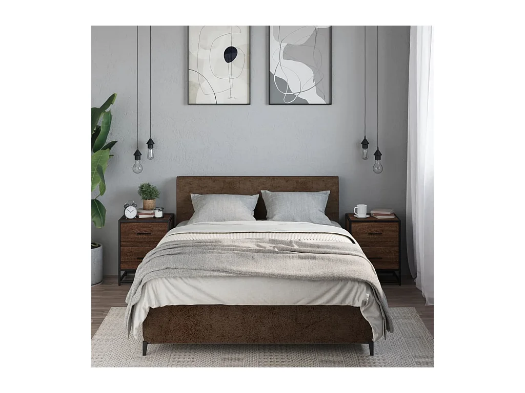 Tables de chevet 2 pcs chêne marron 40x31x50 cm bois ingénierie