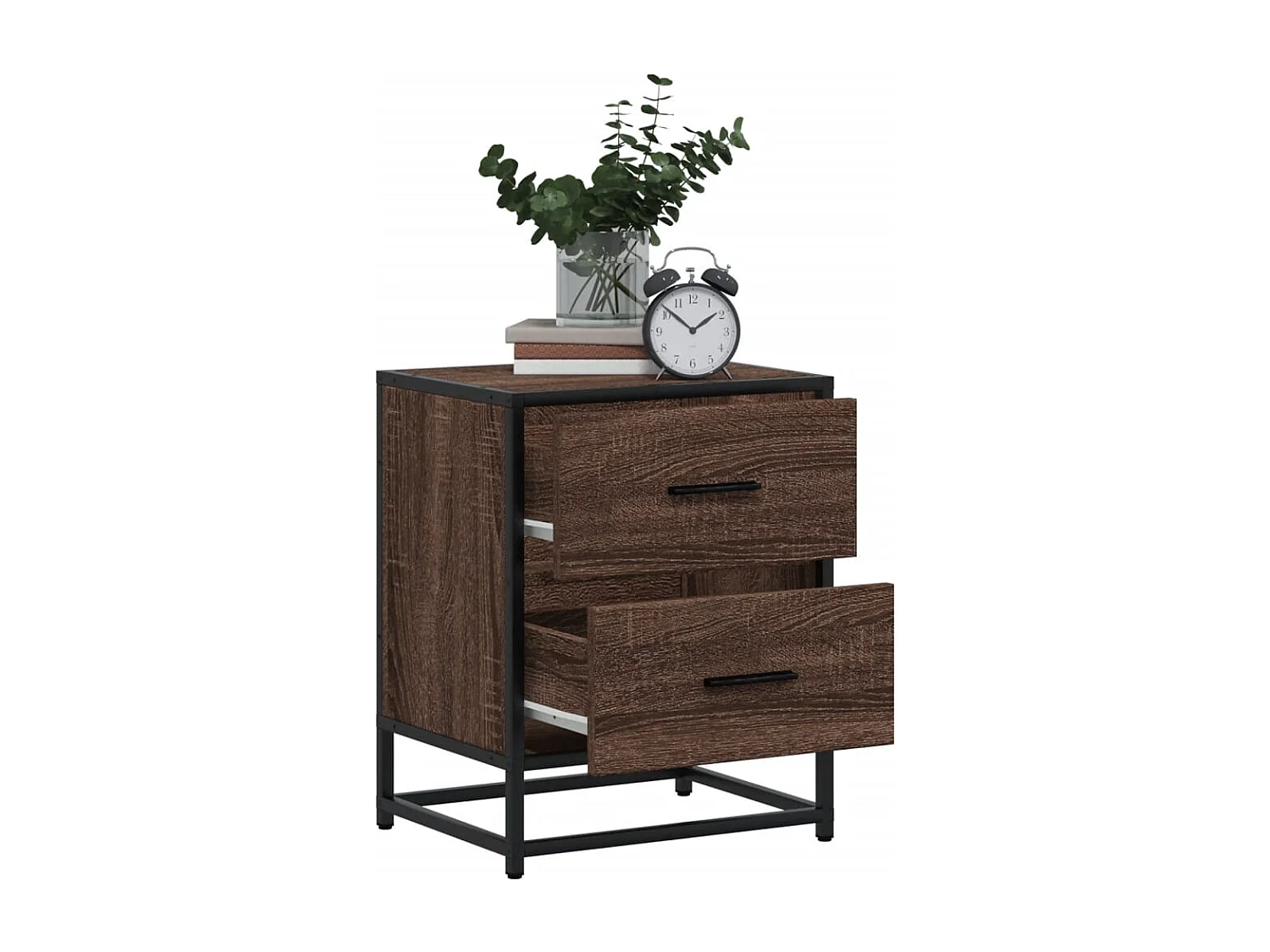 Mesitas de noche 2 piezas roble marrón 40x31x50 cm madera de ingeniería