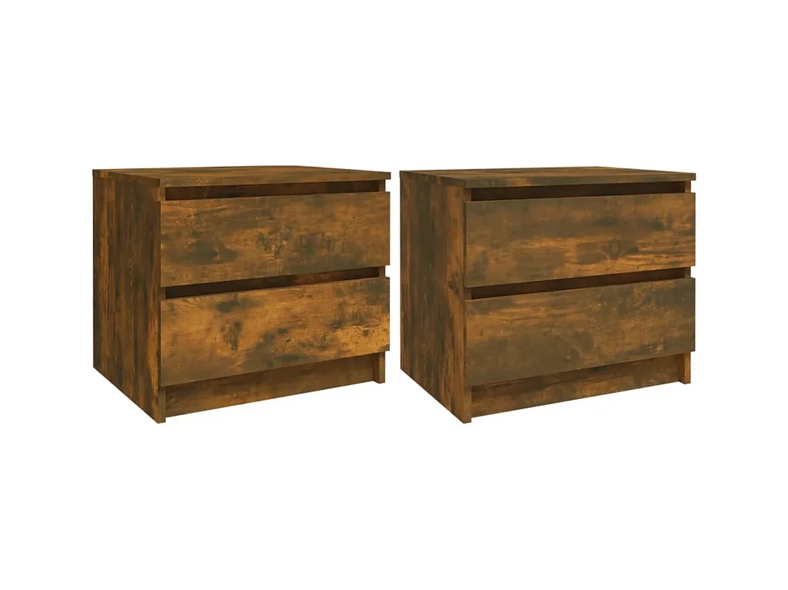 Tables de chevet 2pcs Chêne fumé 50x39x43,5cm Bois d'ingénierie
