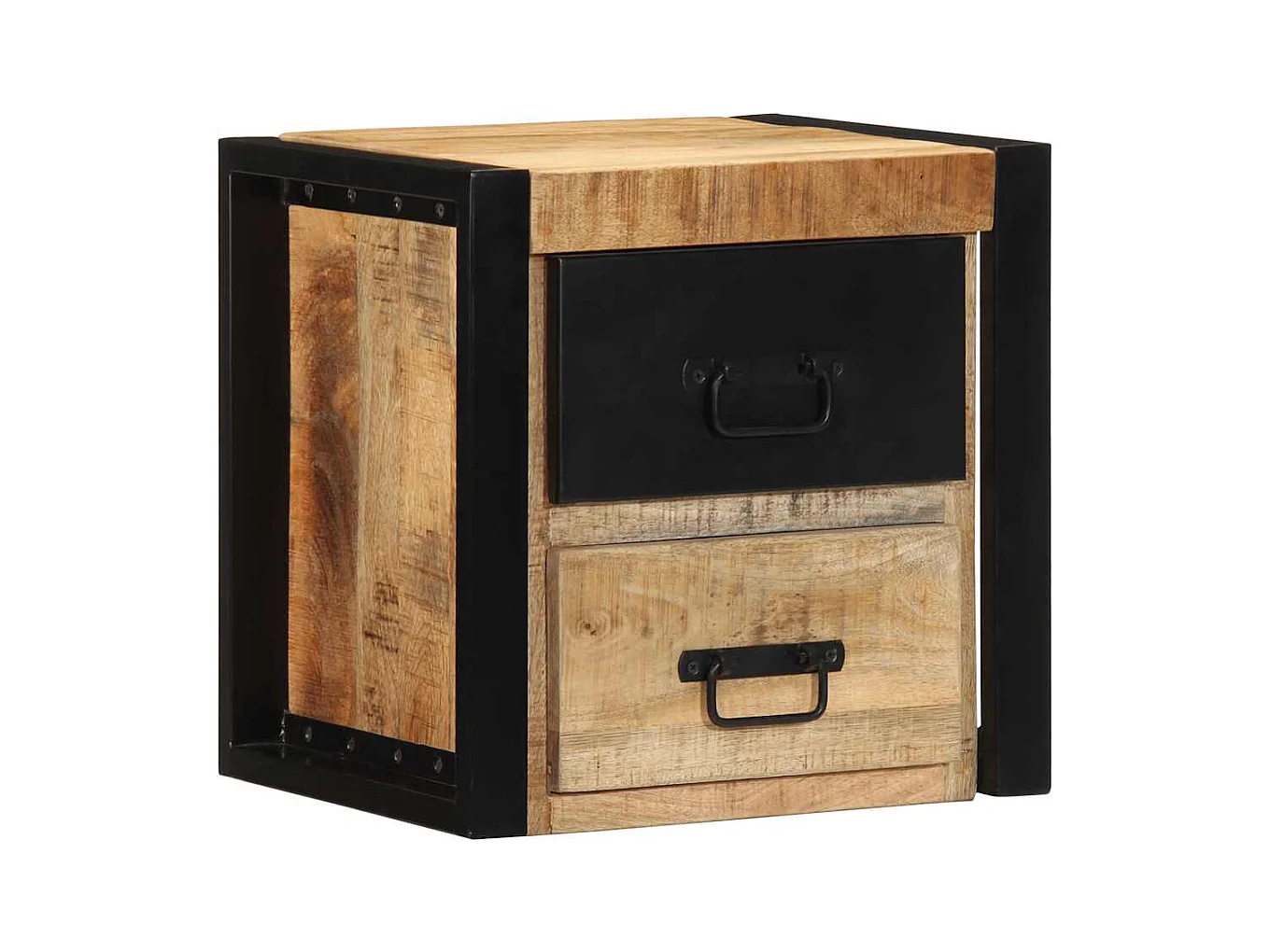 Tables de chevet 2 pcs 40x35x40 cm bois de manguier massif brut