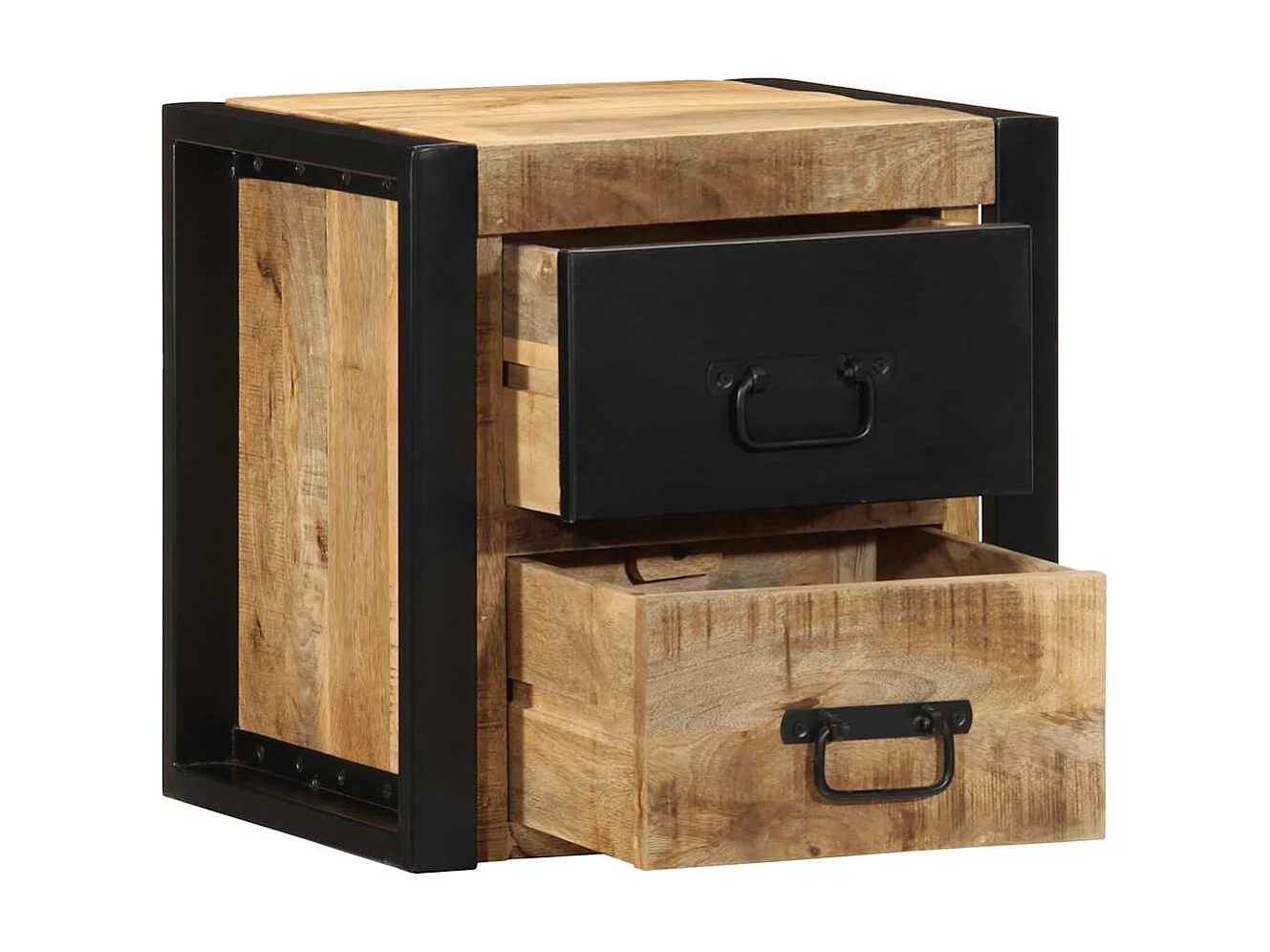 Tables de chevet 2 pcs 40x35x40 cm bois de manguier massif brut