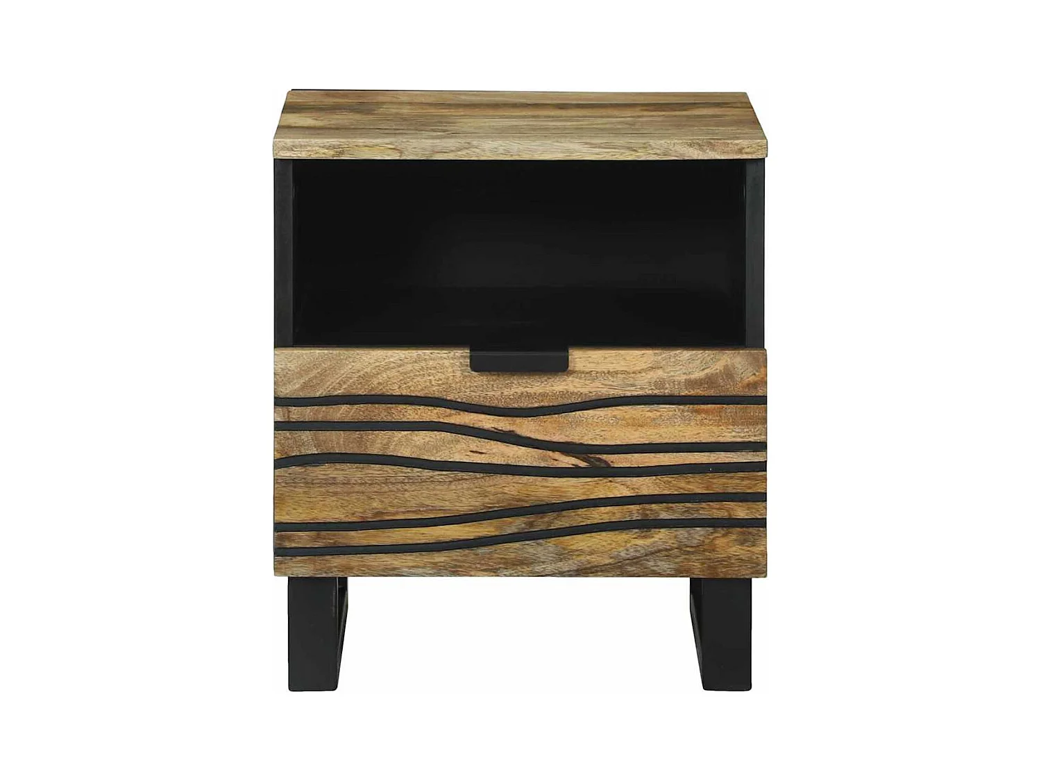 Table de chevet - 40 x 33 x 46 cm, en bois de mangue massif