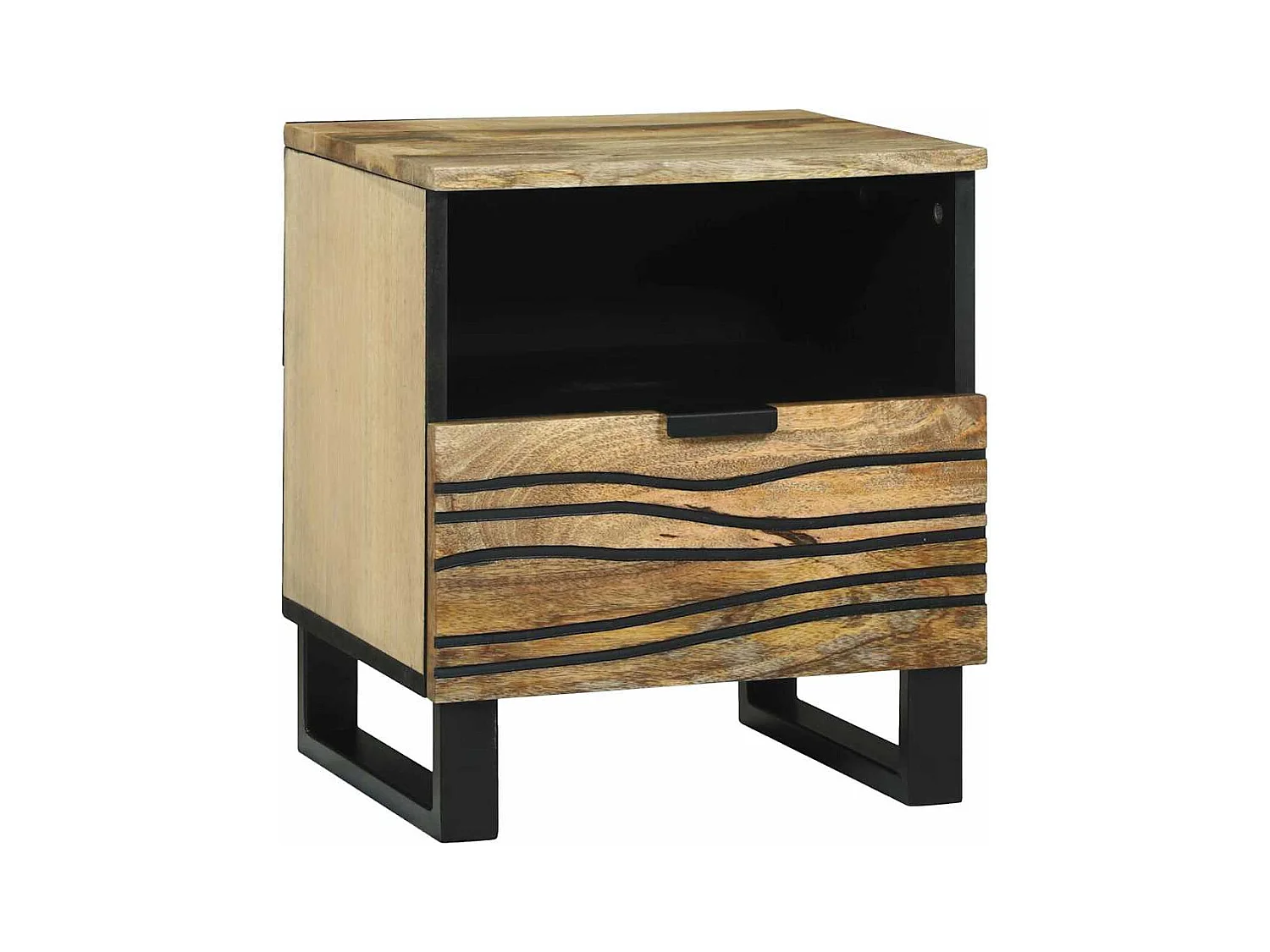 Comodino - 40 x 33 x 46 cm, legno massello di mango