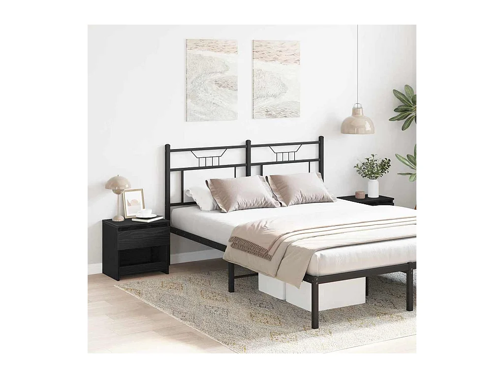 2 Meubles de Nuit Chêne Noir 40x30x39 cm en Bois d'Ingénierie