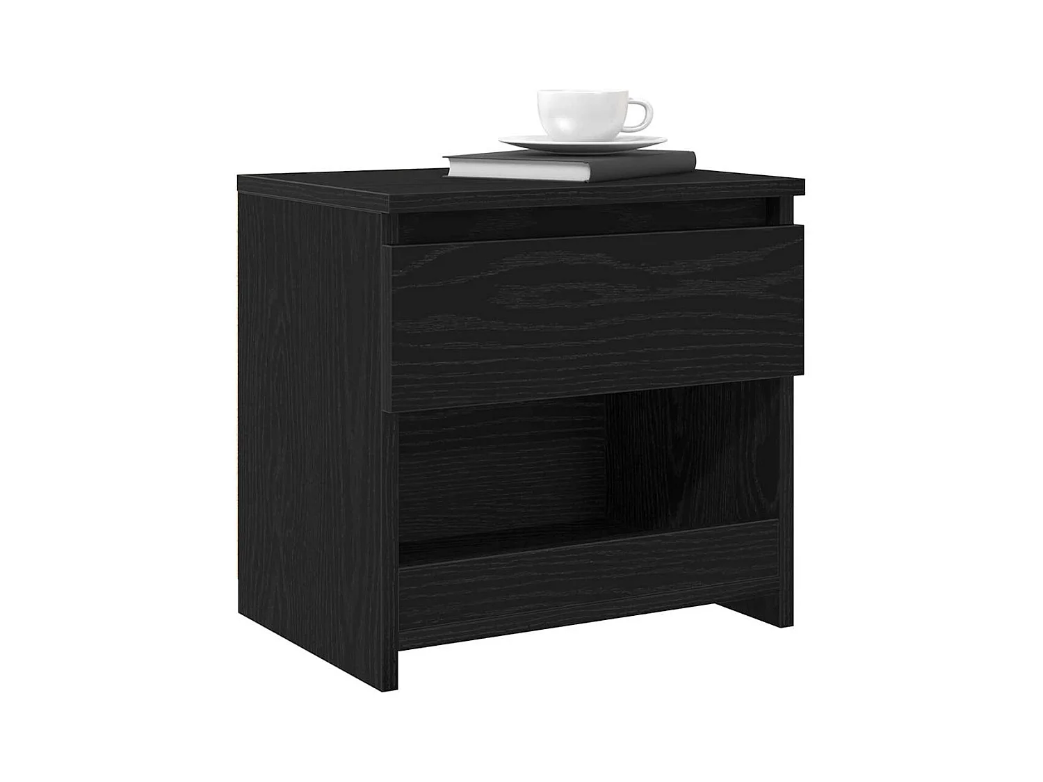 2 Meubles de Nuit Chêne Noir 40x30x39 cm en Bois d'Ingénierie