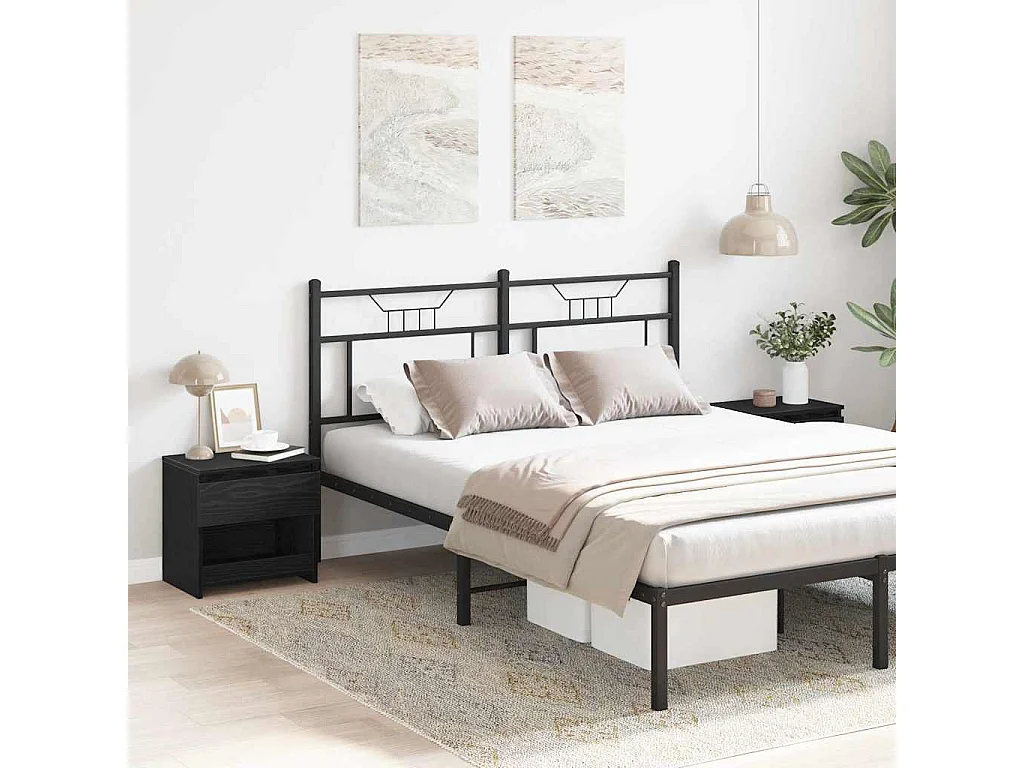 2 Meubles de Nuit Chêne Noir 40x30x39 cm en Bois d'Ingénierie