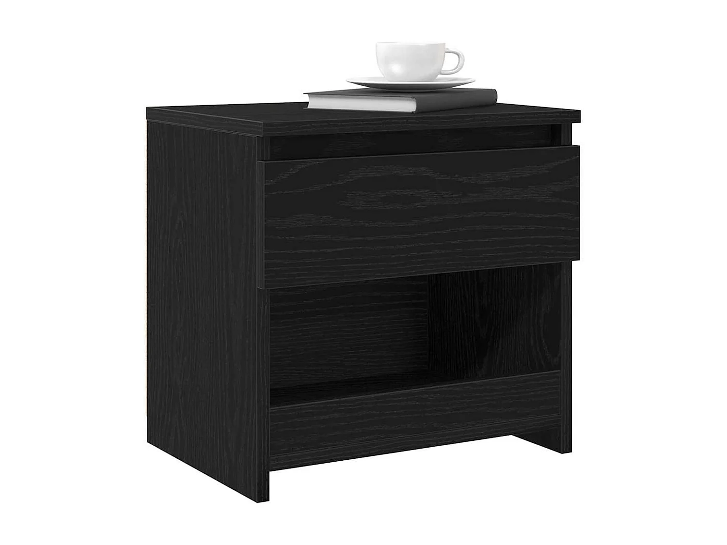 2 Meubles de Nuit Chêne Noir 40x30x39 cm en Bois d'Ingénierie