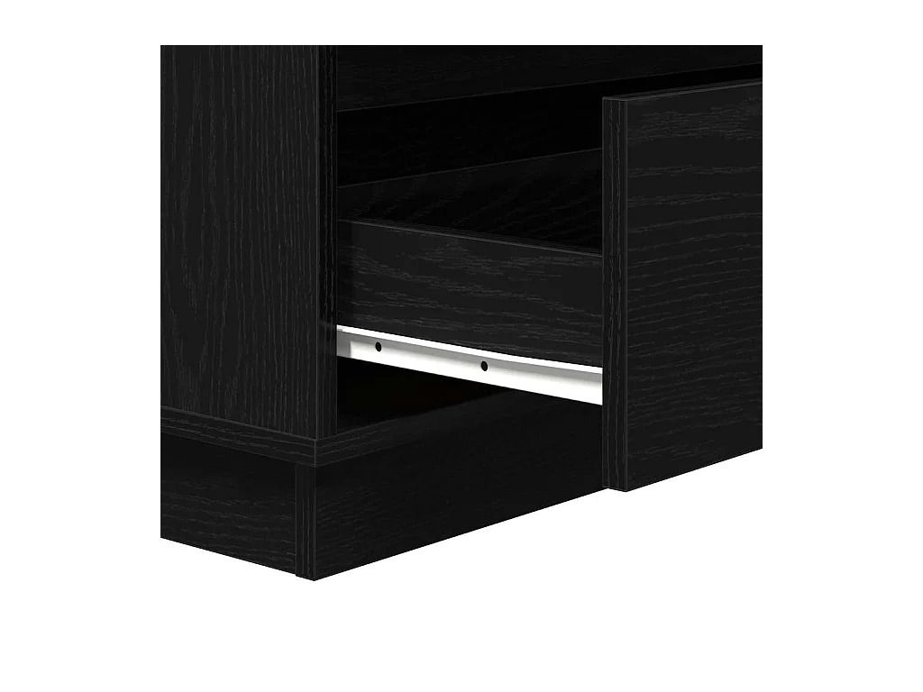 Table de chevet avec LED Chêne noir 71x34,5x75 cm Bois d'ingénierie