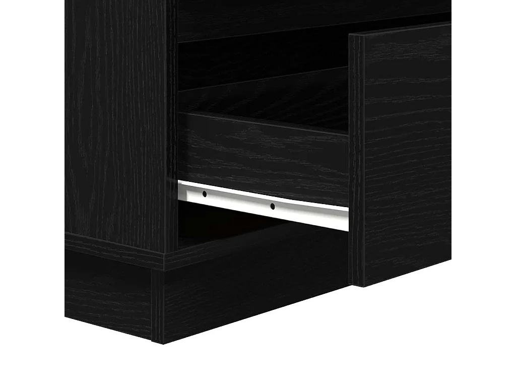 Comodino con LED Rovere nero 71x34,5x75 cm Legno ingegnerizzato