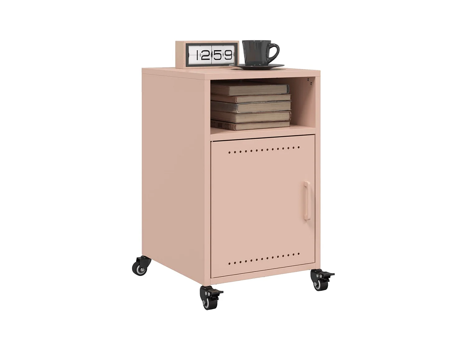 Tables de chevet 2 pcs rose 36x39x59 cm acier