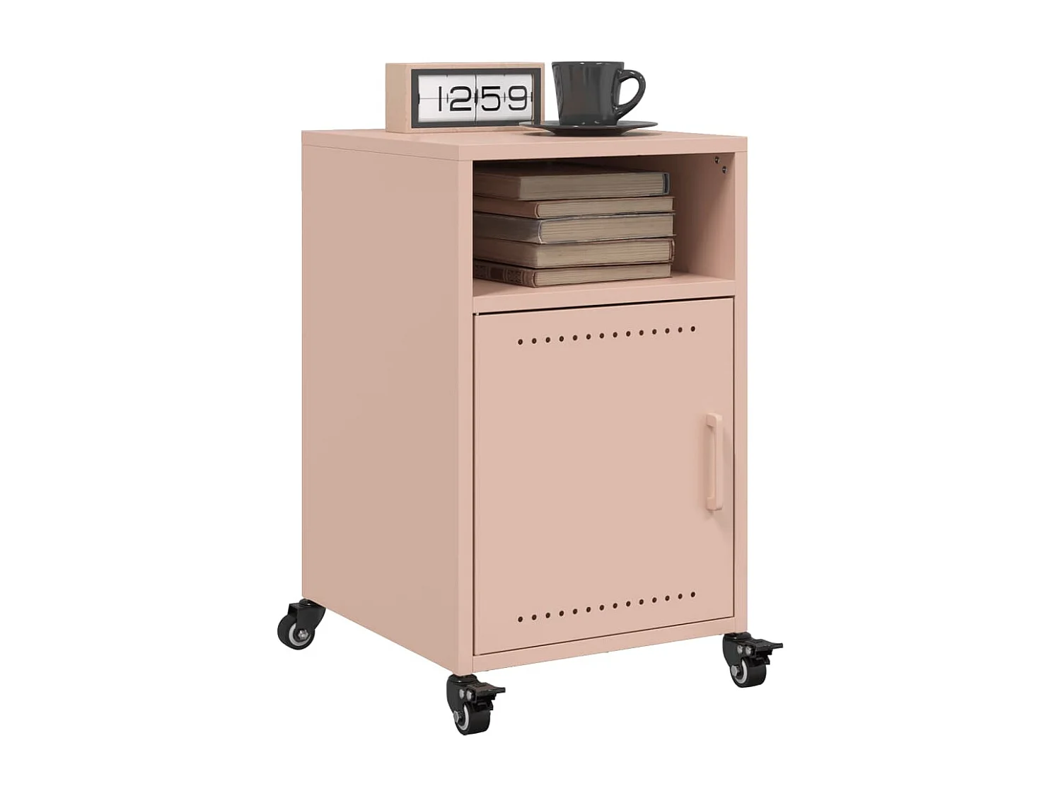 Tables de chevet 2 pcs rose 36x39x59 cm acier