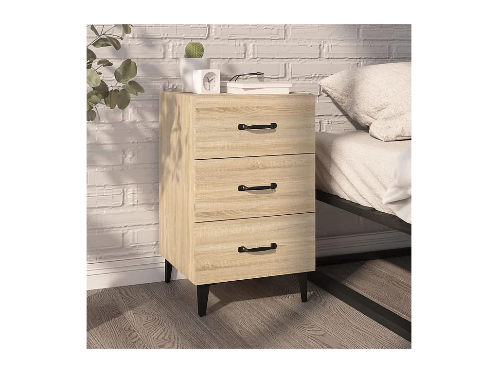 Table de chevet chêne sonoma 40x40x66 cm bois d'ingénierie