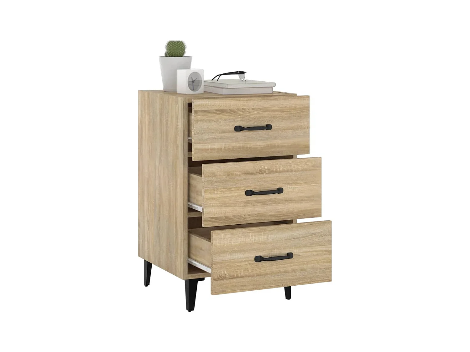 Table de chevet chêne sonoma 40x40x66 cm bois d'ingénierie