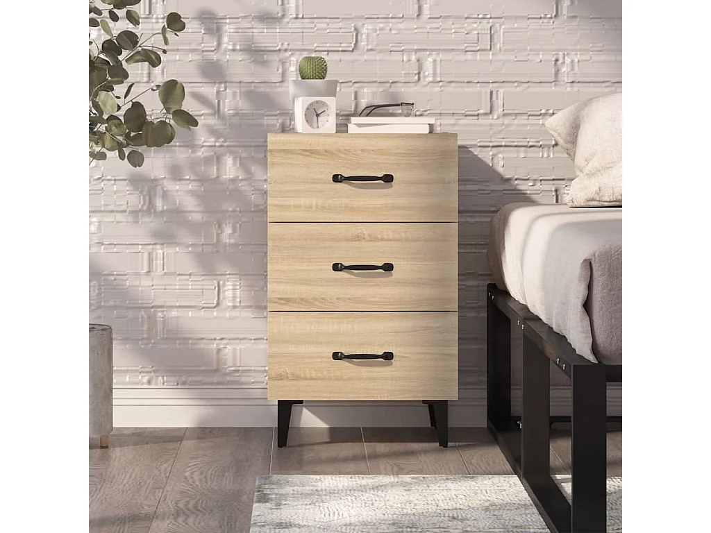 Table de chevet chêne sonoma 40x40x66 cm bois d'ingénierie