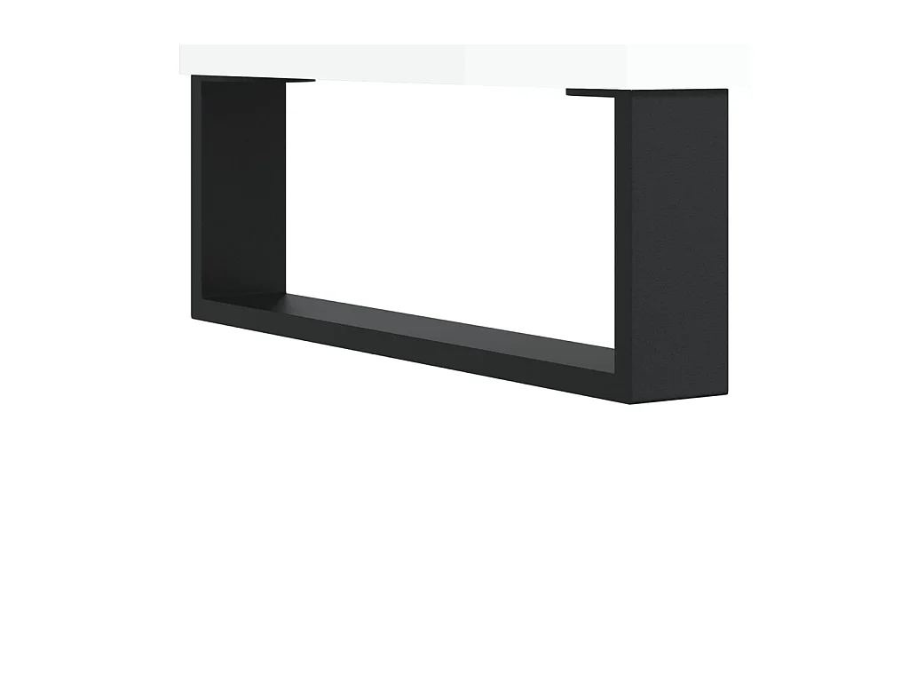 Tables de chevet 2pcs blanc brillant 40x30x50cm bois ingénierie