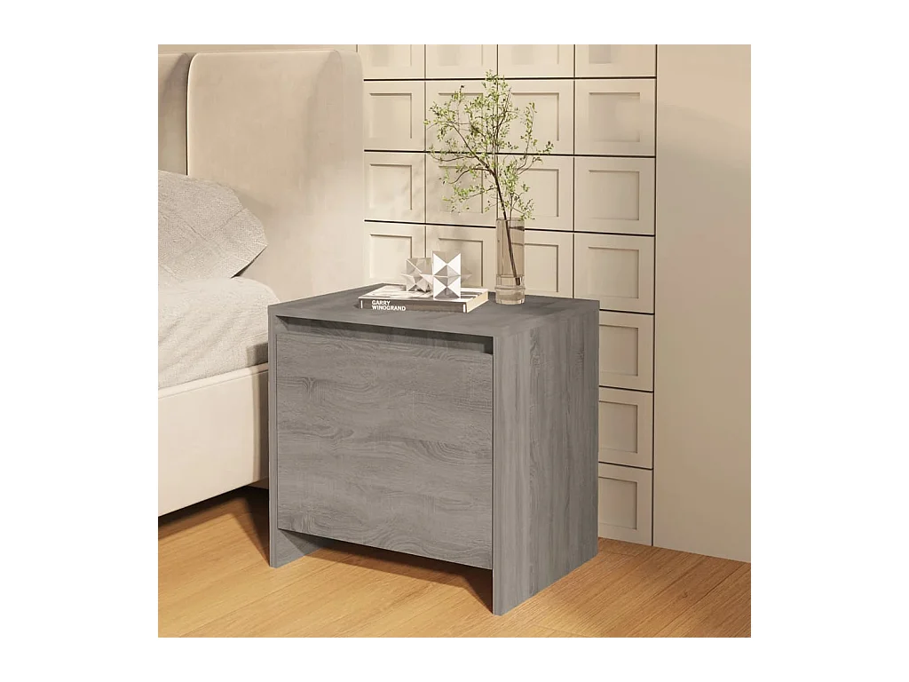 Comodino grigio Sonoma 45x34x44,5 cm in legno ingegnerizzato