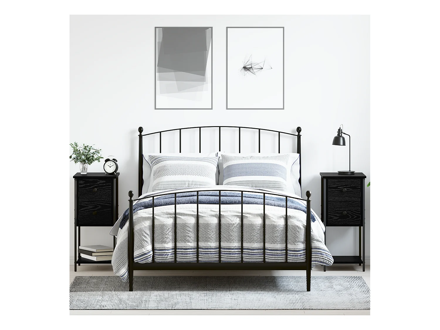 Cabinet de chevet avec tiroir 2 pcs Chêne noir 32 x 42 x 70 cm