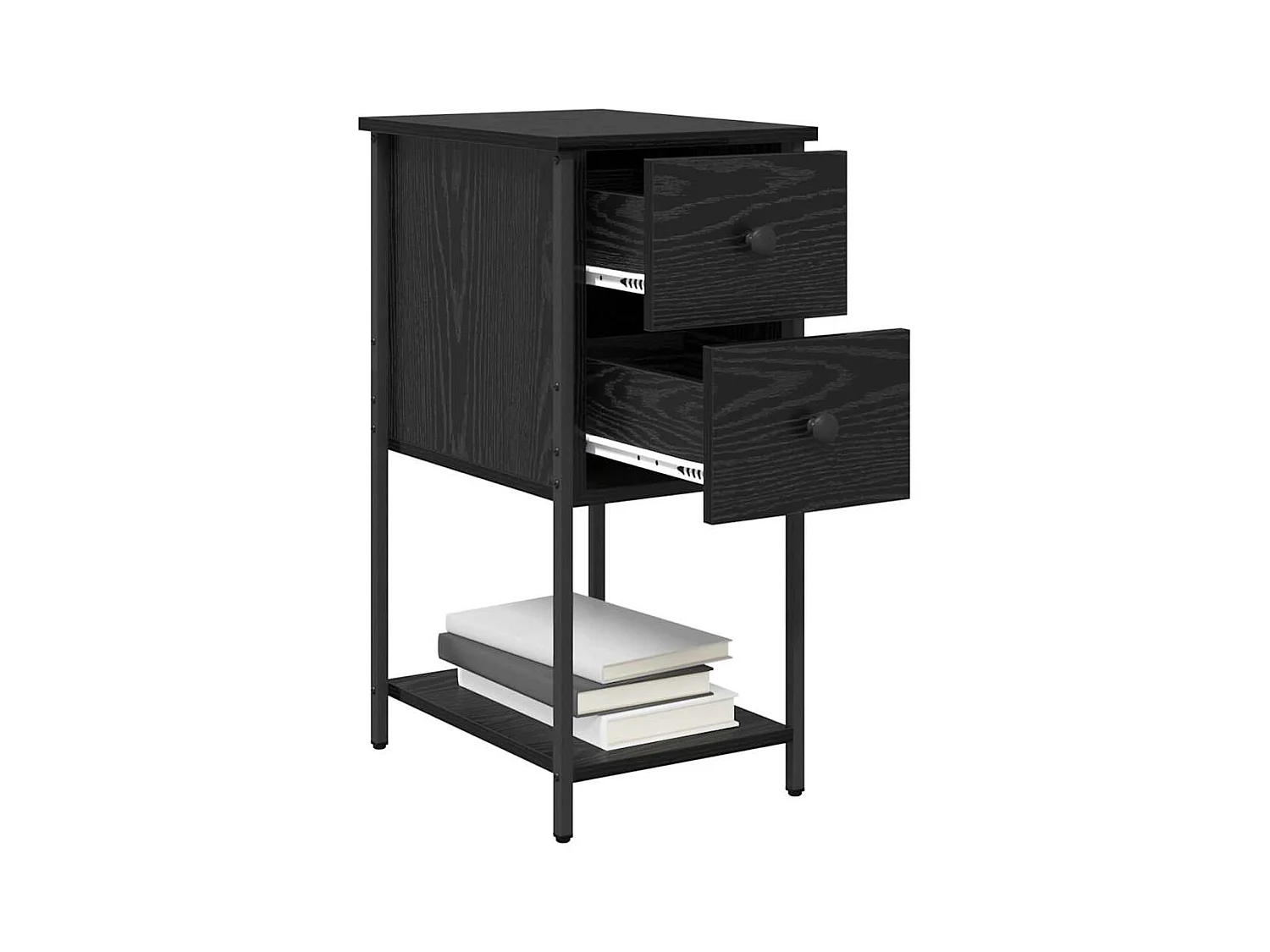 Cabinet de chevet avec tiroir 2 pcs Chêne noir 32 x 42 x 70 cm