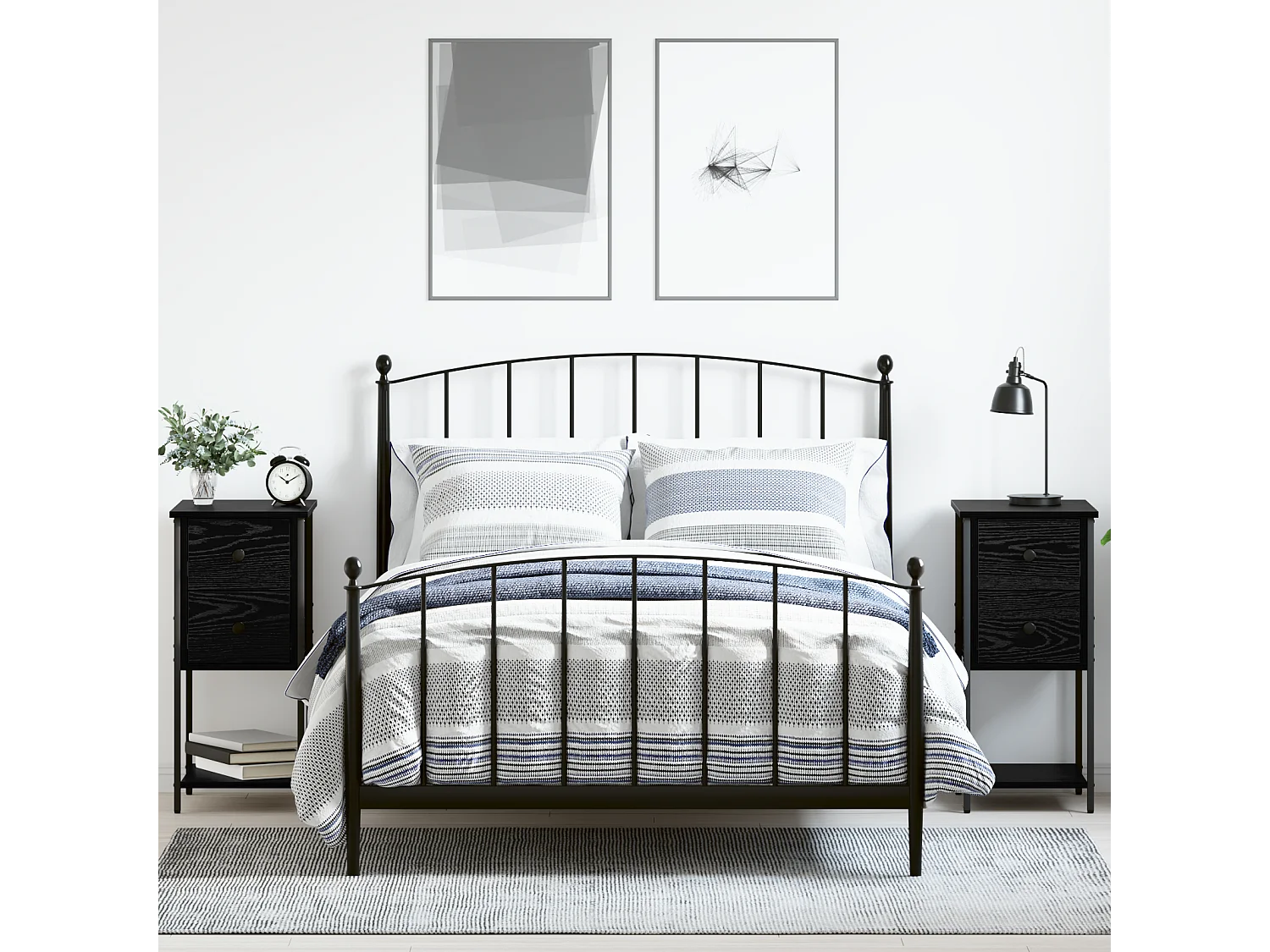 Cabinet de chevet avec tiroir 2 pcs Chêne noir 32 x 42 x 70 cm