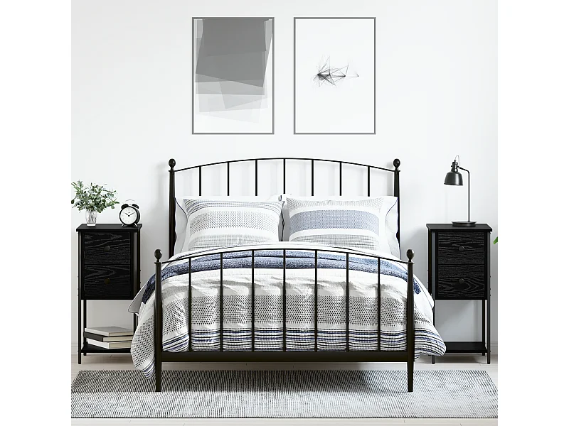 Mesilla de noche con cajón 2 piezas Roble negro 32 x 42 x 70 cm