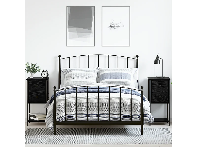 Cabinet de chevet avec tiroir 2 pcs Chêne noir 32 x 42 x 70 cm