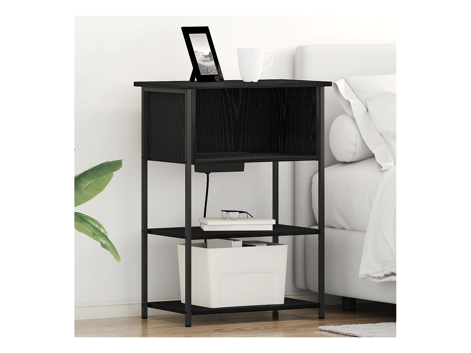 Cabinet de chevet Chêne noir 55 x 31 x 76 cm Bois d'ingénierie