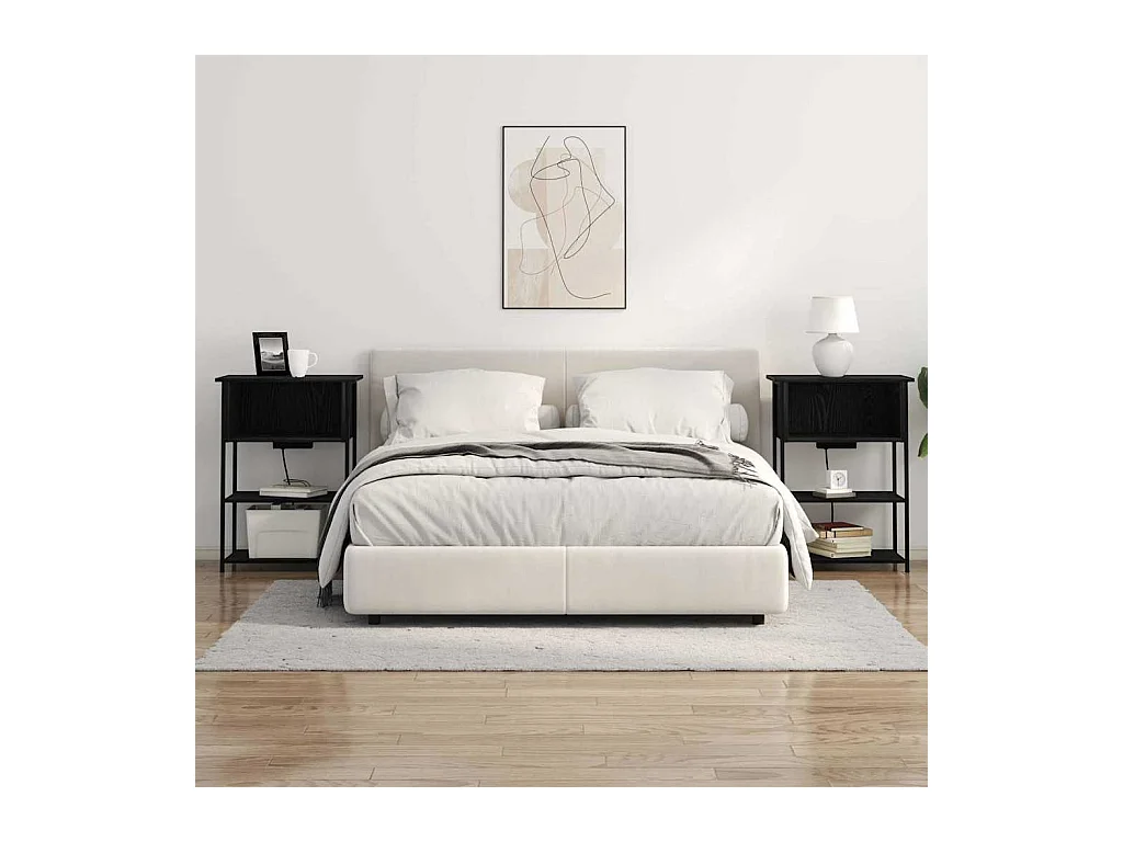 Cabinet de chevet Chêne noir 55 x 31 x 76 cm Bois d'ingénierie