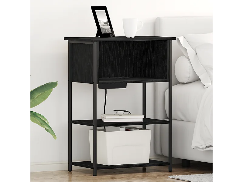 Cabinet de chevet Chêne noir 55 x 31 x 76 cm Bois d'ingénierie