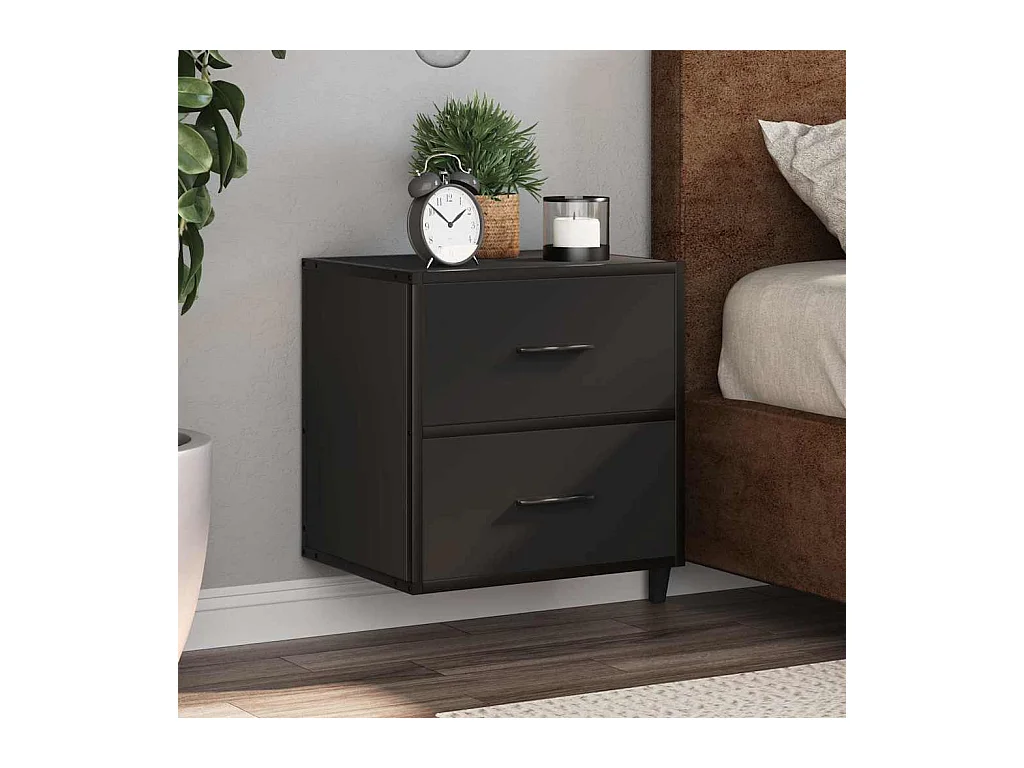 Tables de chevet murales 2 pcs noir 40x31x39,5 cm