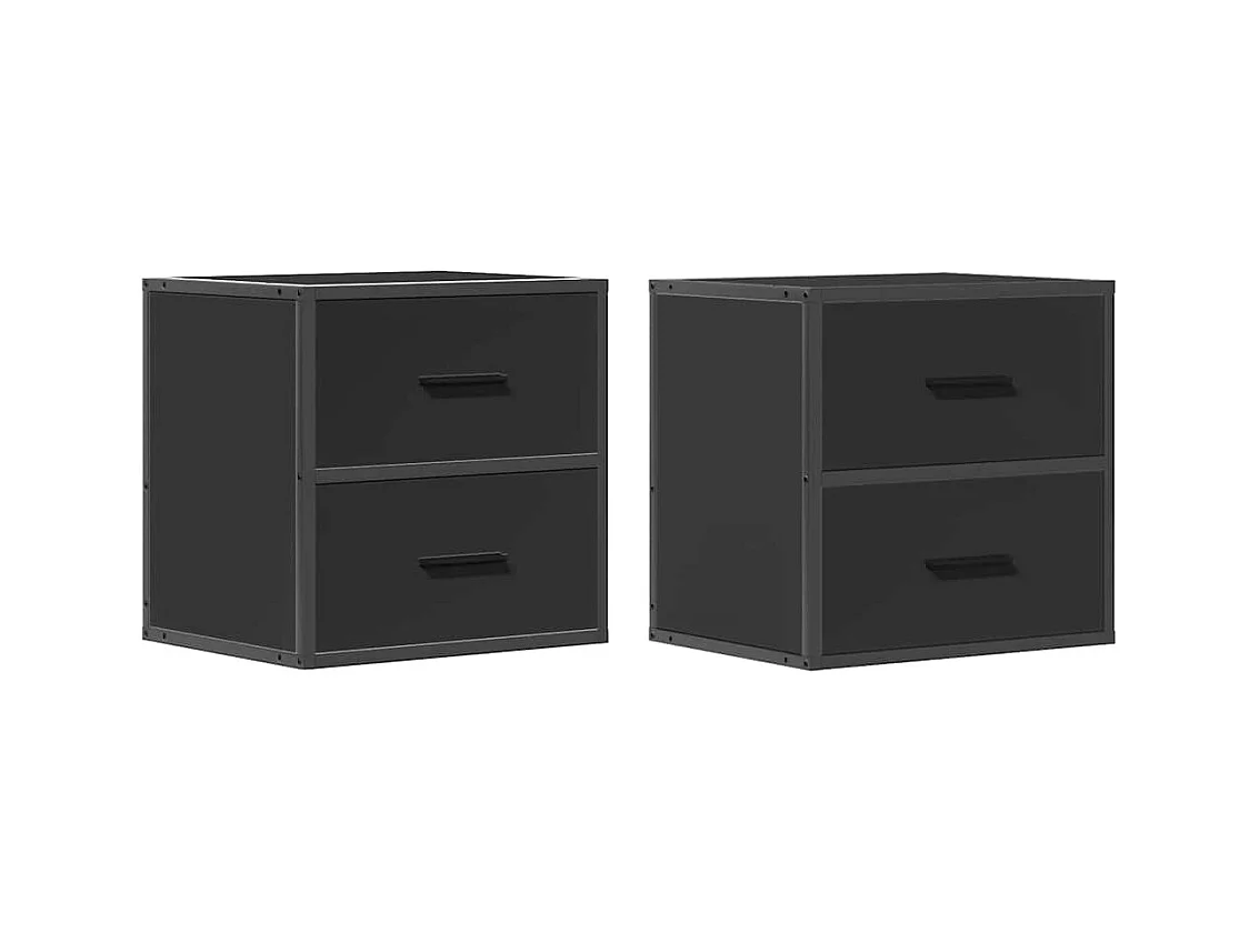 Tables de chevet murales 2 pcs noir 40x31x39,5 cm