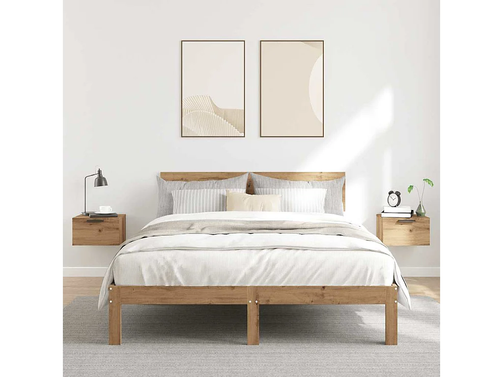 Tables de chevet murales 2 pcs chêne artisanal 34x30x20 cm