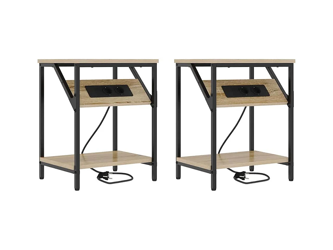 Armoires de chevet 2 pcs Chêne sonoma 38 x 30 x 48 cm