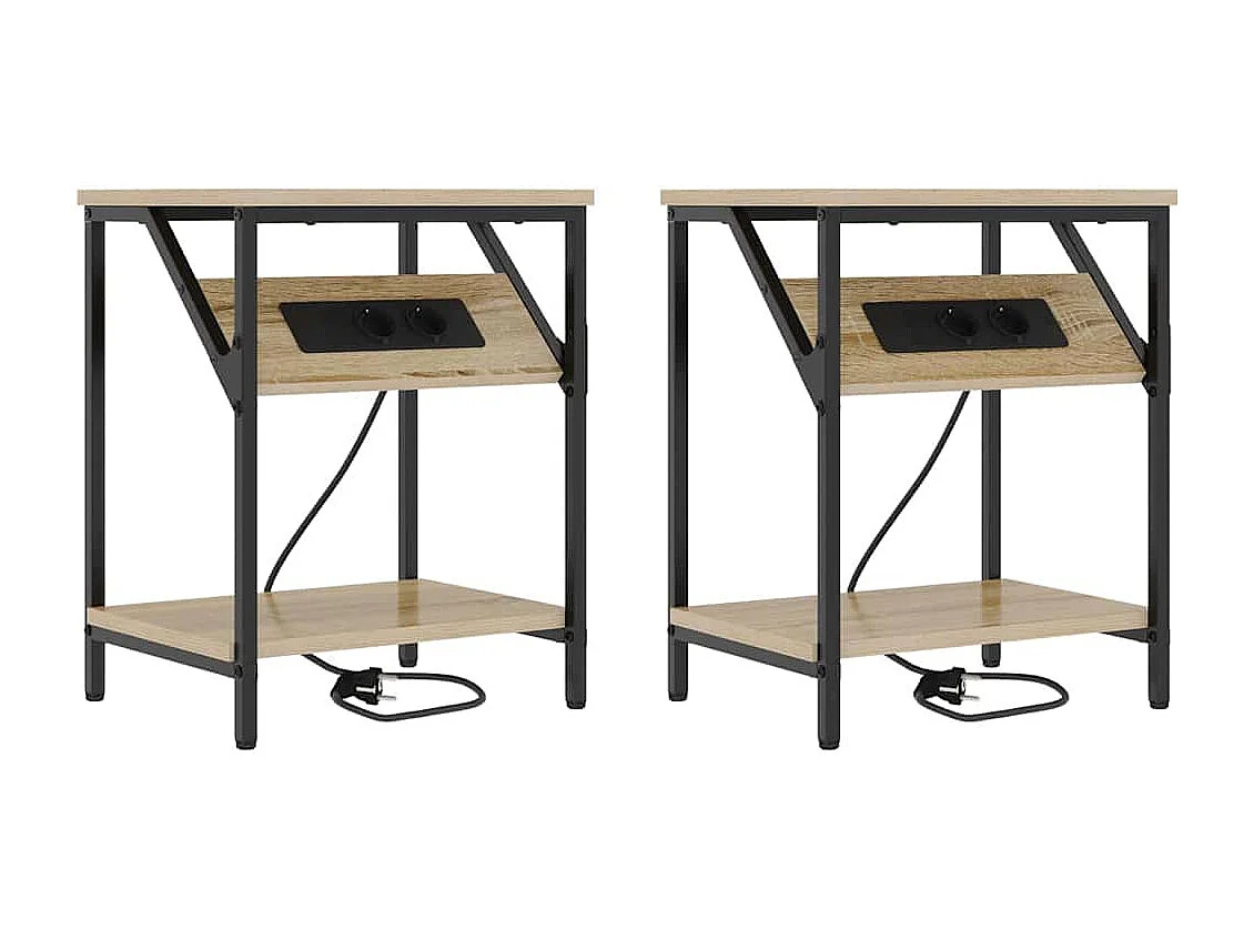 Armoires de chevet 2 pcs Chêne sonoma 38 x 30 x 48 cm