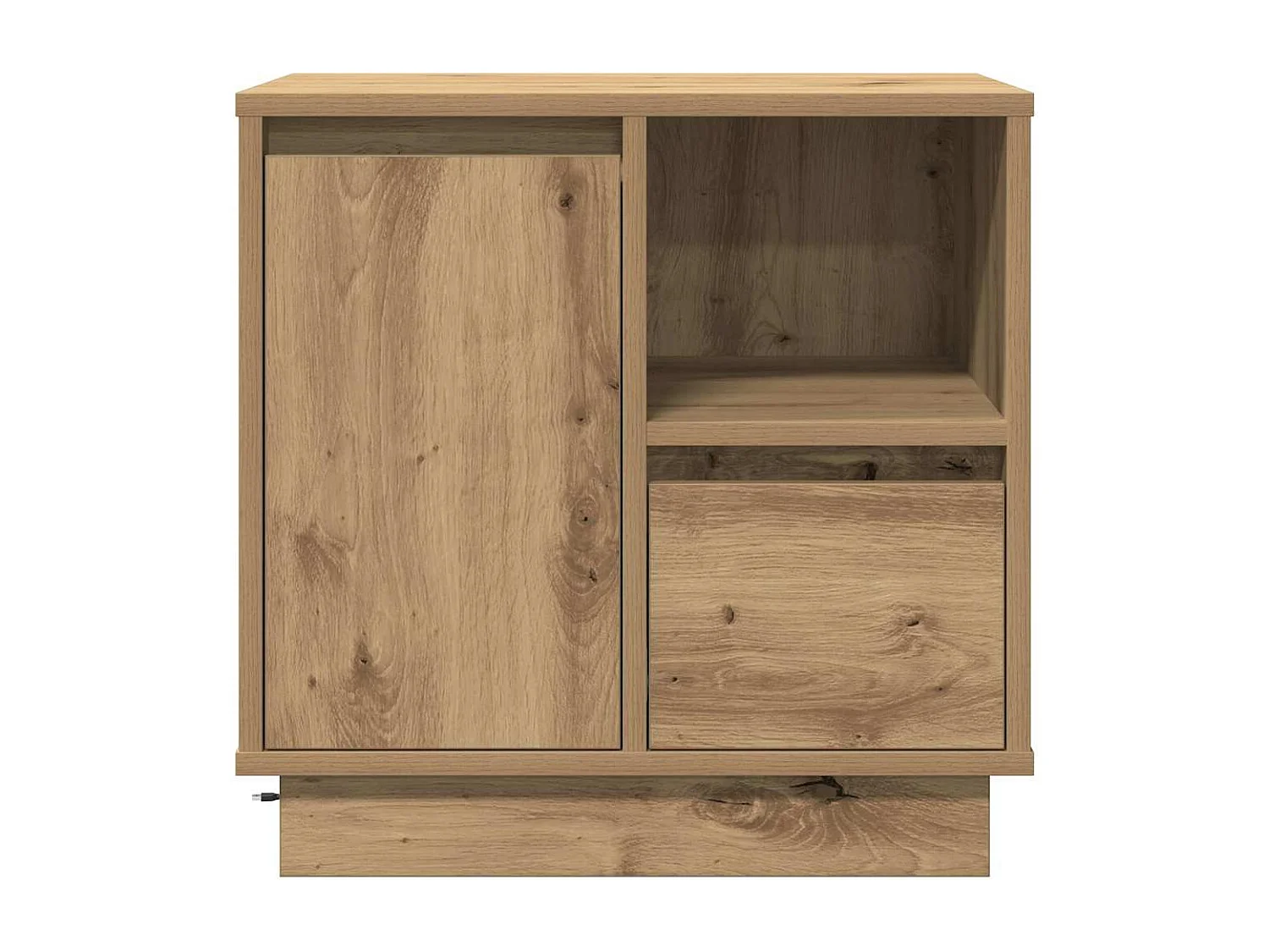 Nachtkastjes met LED 2 stuks Handgemaakt eiken 50x34,5x50 cm