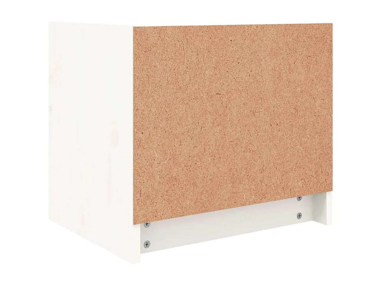 Comodino bianco 40x31x35,5 cm in legno massello di pino