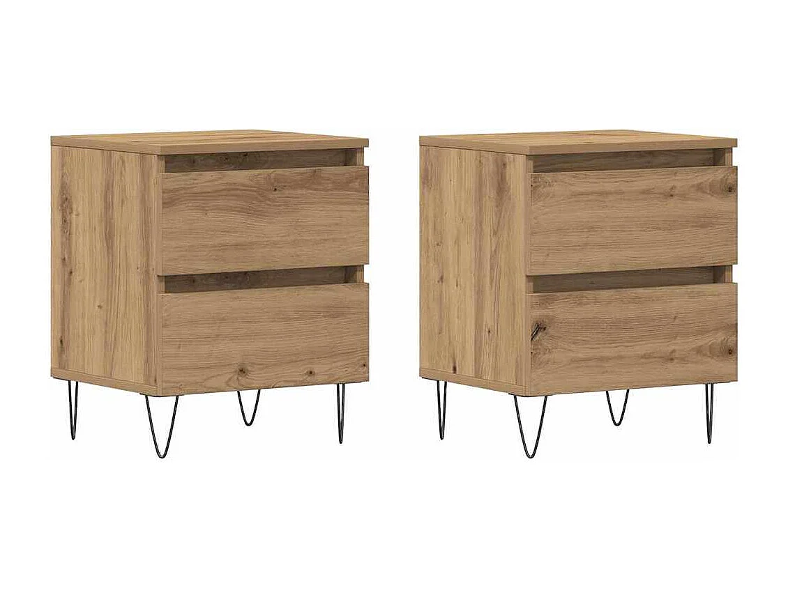 Nachtkastjes 2 stuks Eiken Artisan 40x35x50 cm Gereconstrueerd hout