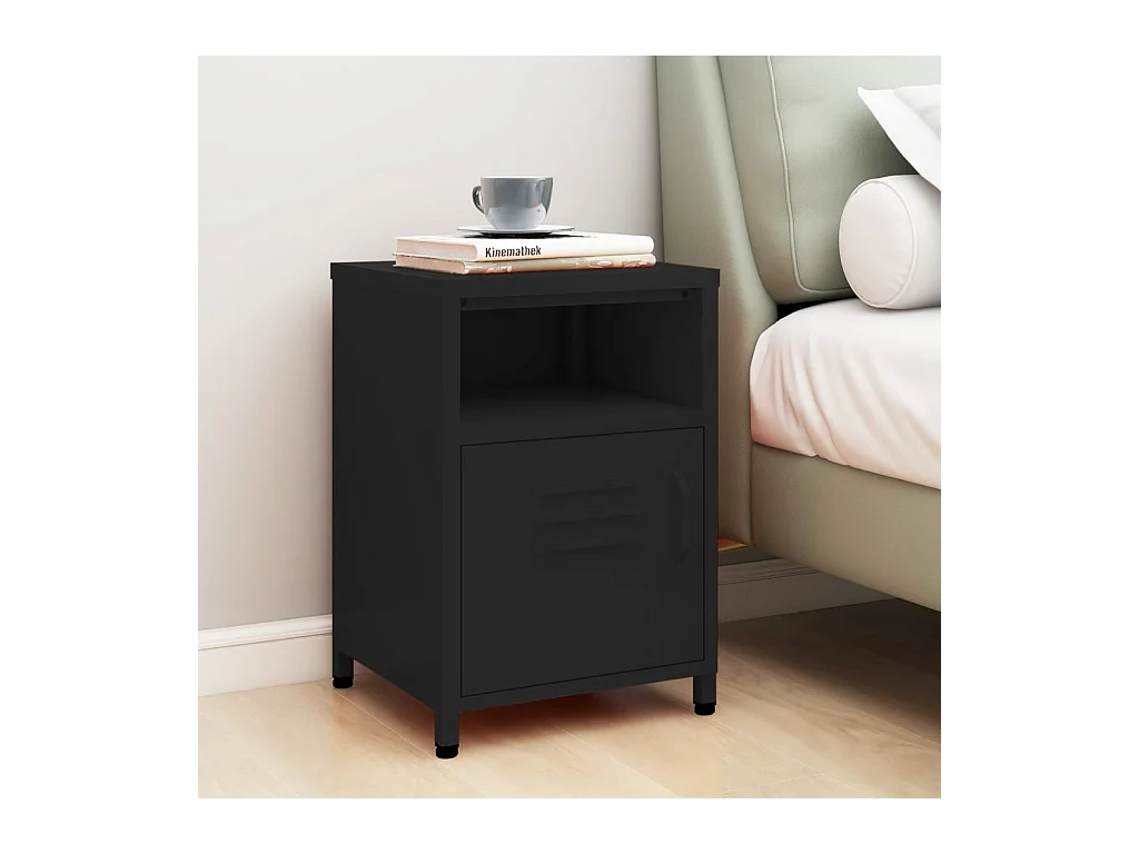 Table de chevet Noir 35x35x51 cm Acier