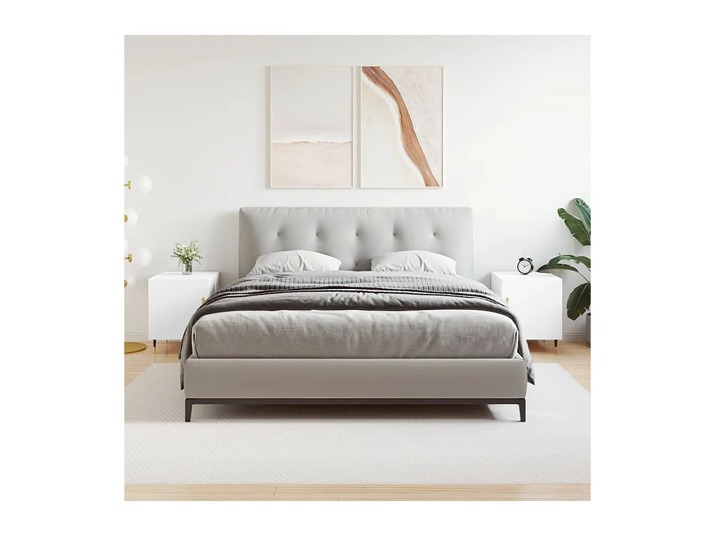 Nachttische 2 Stück weiß 40x40x50 cm Holzwerkstoff