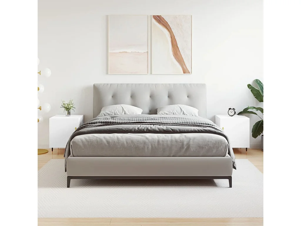 Comodini 2 pezzi bianchi 40x40x50 cm in legno ingegnerizzato