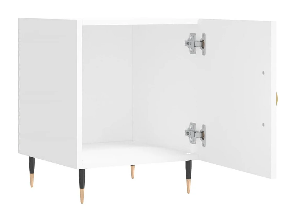 Comodini 2 pezzi bianchi 40x40x50 cm in legno ingegnerizzato