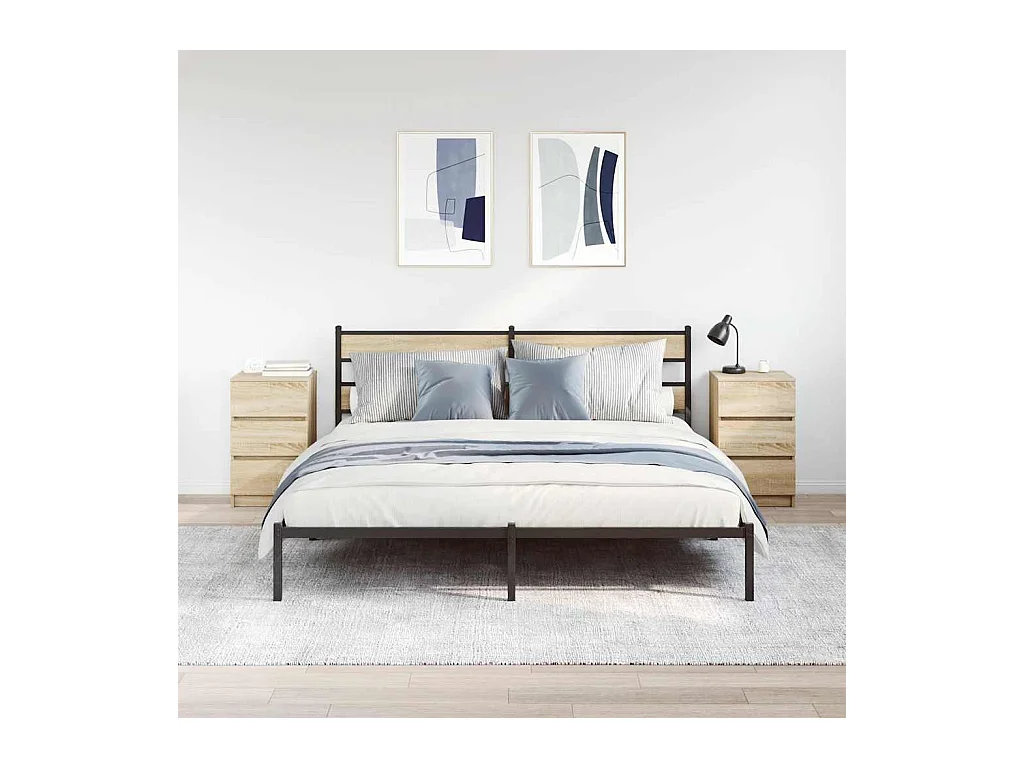 Tables de chevet avec 3 tiroirs 2 pcs chêne sonoma 39x35x65 cm