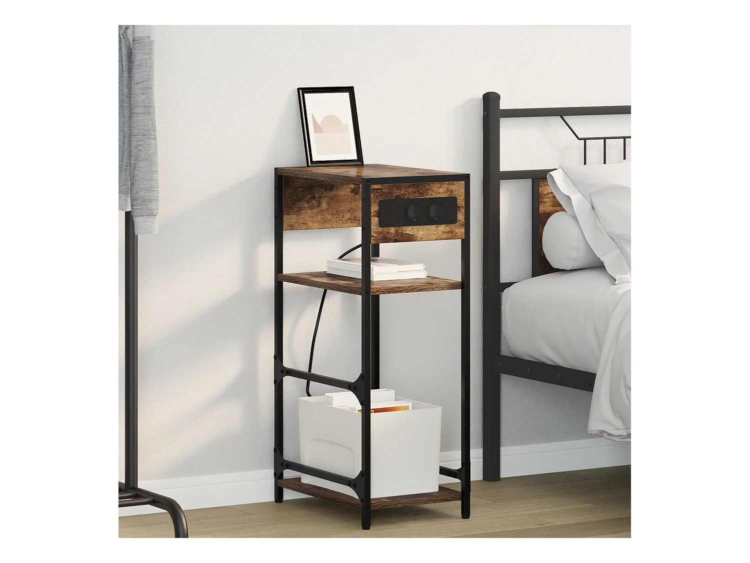 Cabinet de chevet Chêne fumé 40 x 27 x 76 cm Bois d'ingénierie