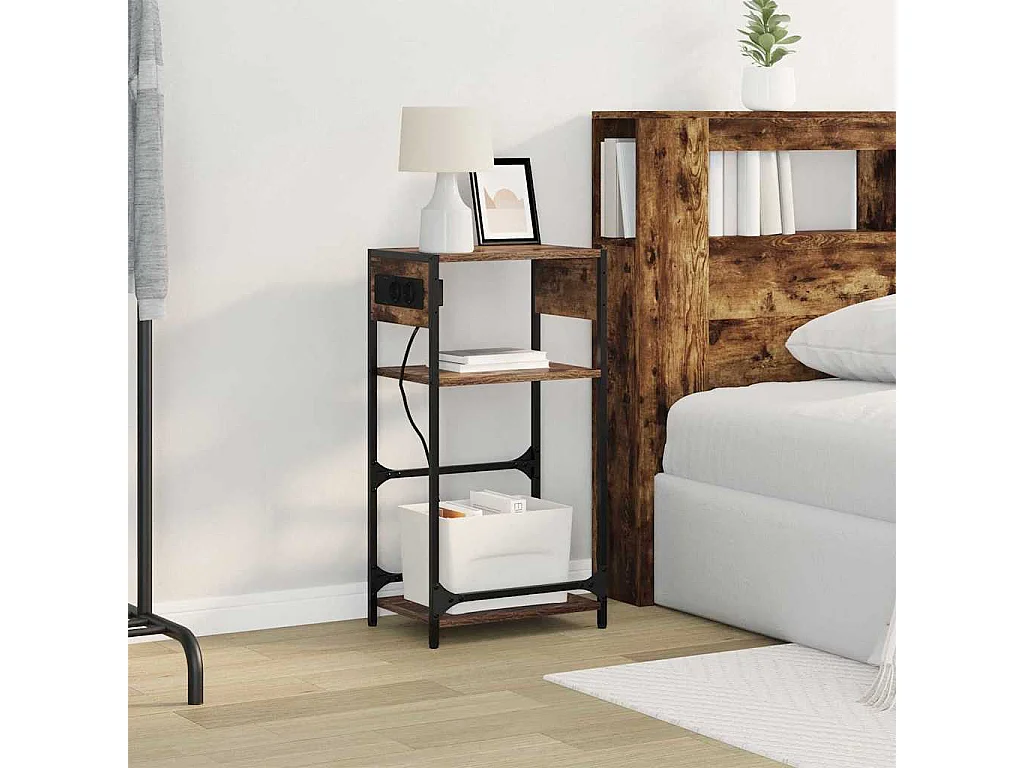 Cabinet de chevet Chêne fumé 40 x 27 x 76 cm Bois d'ingénierie