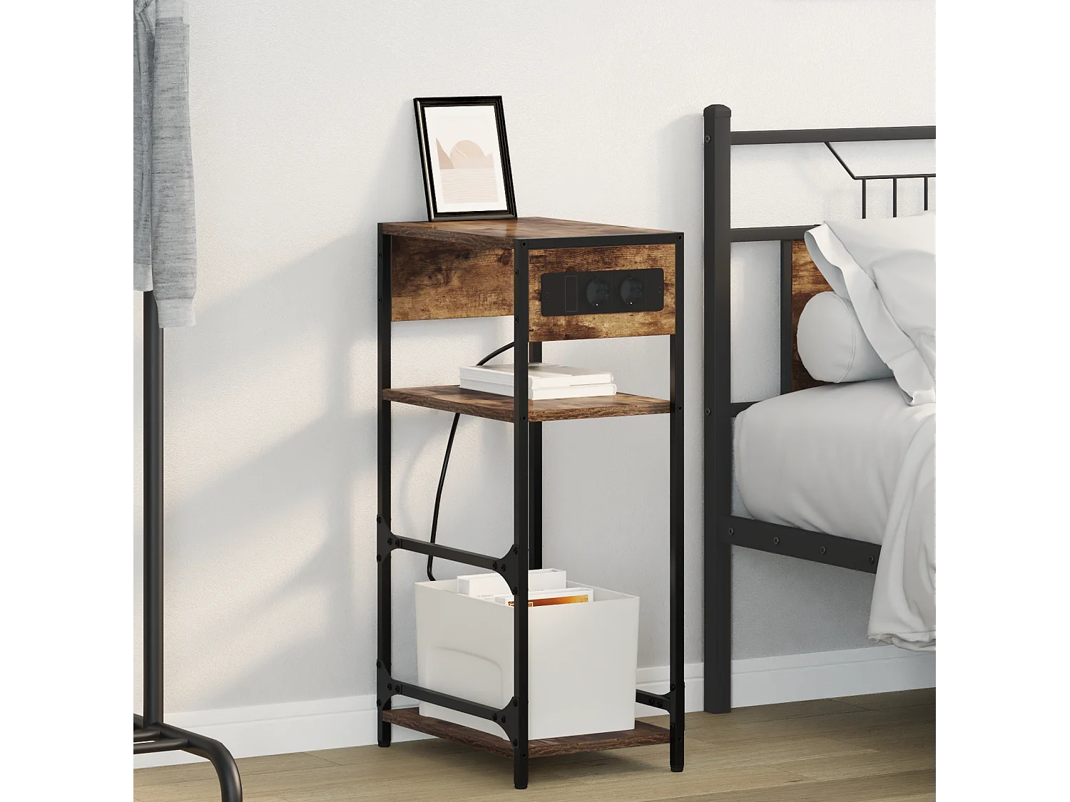 Cabinet de chevet Chêne fumé 40 x 27 x 76 cm Bois d'ingénierie