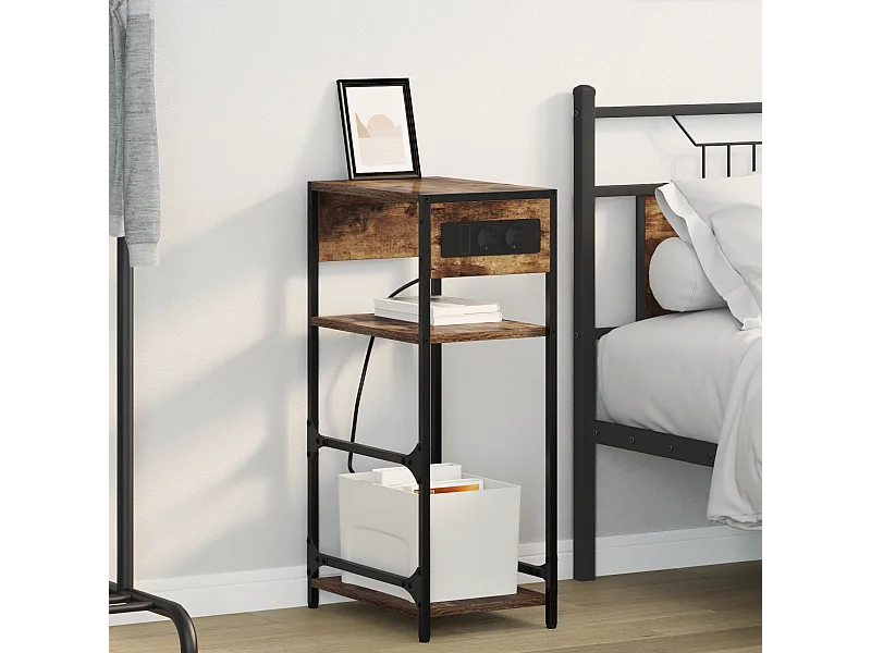 Cabinet de chevet Chêne fumé 40 x 27 x 76 cm Bois d'ingénierie