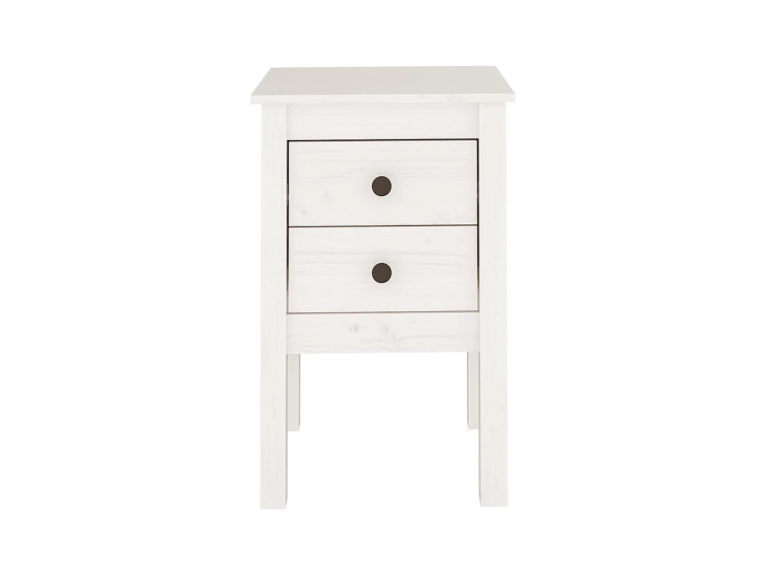 Table de chevet Blanc 40x35x61,5 cm Bois de pin massif