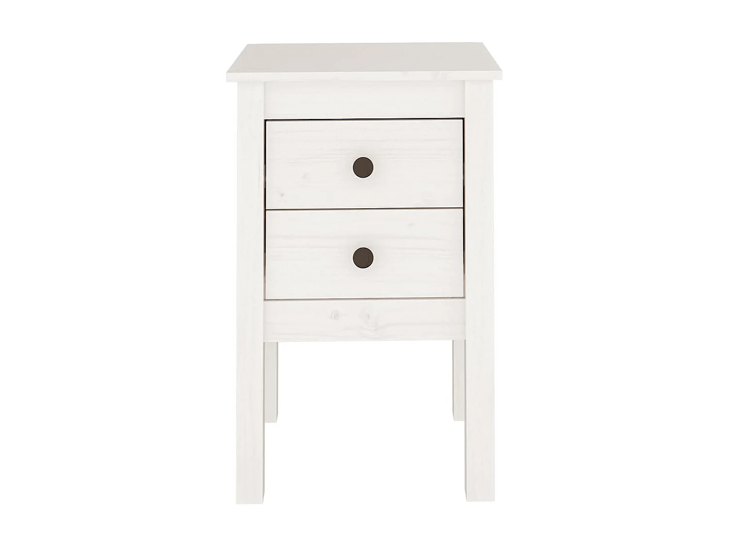 Table de chevet Blanc 40x35x61,5 cm Bois de pin massif